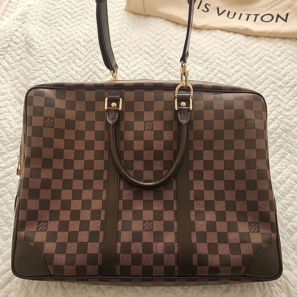 Sold Auth Louis Vuitton Damier Porte Documents Voyage Business Briefcase Laptop